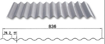 H14 750mm Aluminium Corrugated Roofing Sheets / Panels Industrial Trapezoidal